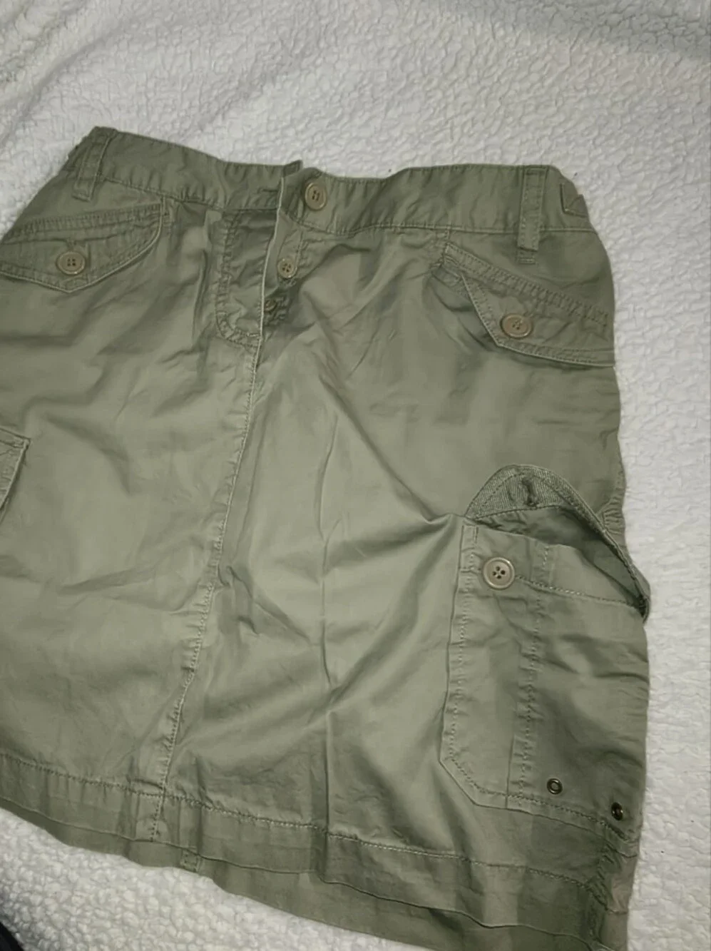 J. Crew Olive Green Mini Cargo Skirt